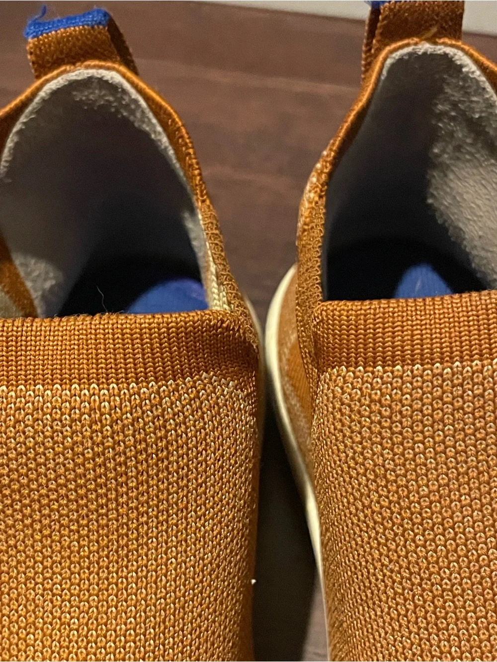 Rothy’s The Chelsea Boot Men’s 8.5 Cognac Brown Knit Slip On Shoes Fall Style